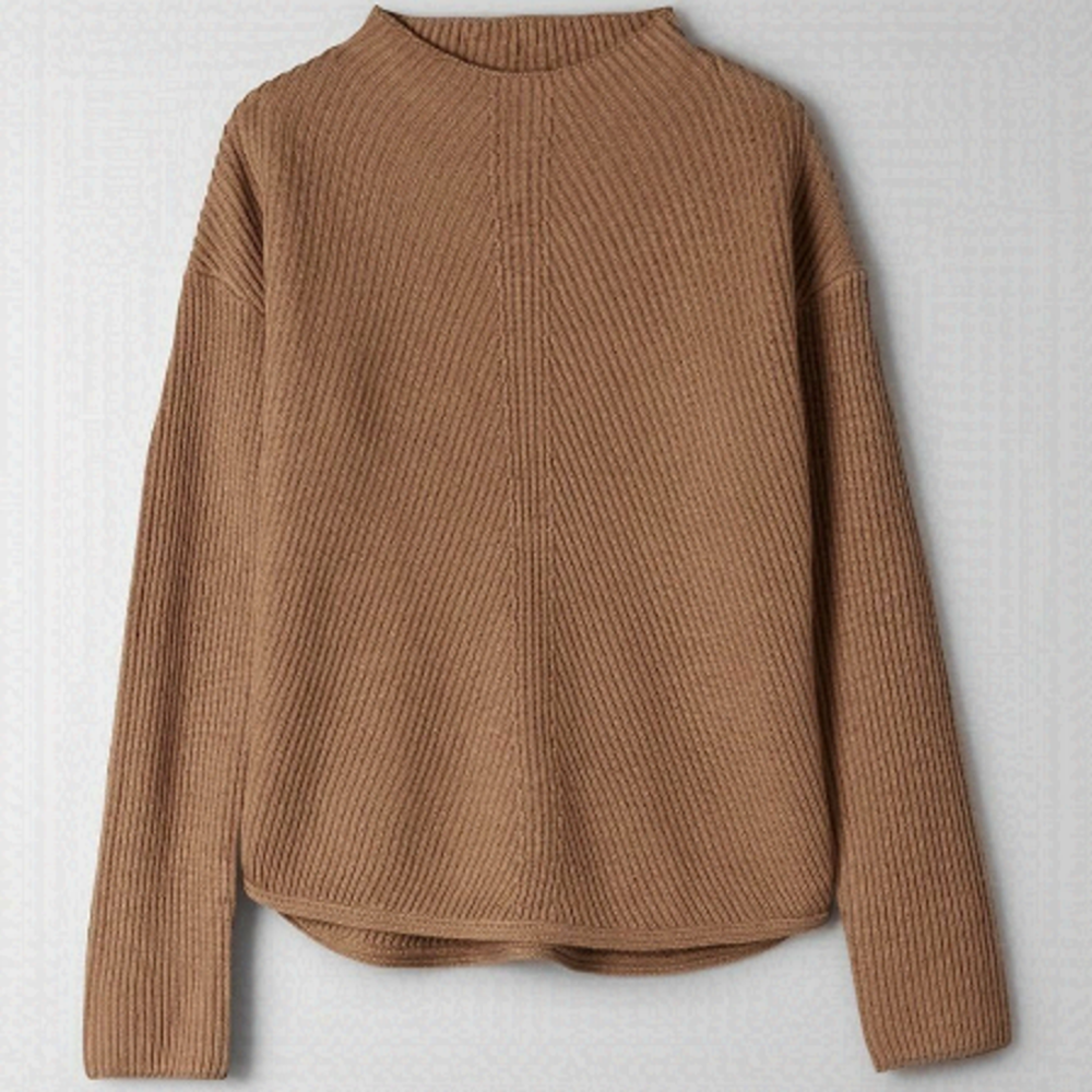 ARITZIA Babaton Chalmers Brown Beige Neutral Sweater in Constant Camel ~ size XS